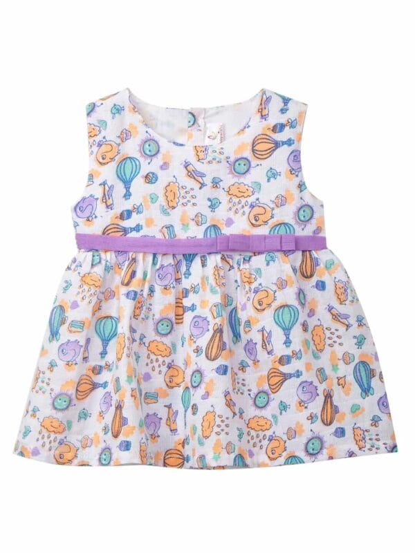 Baby Girl Organic Muslin Frock Newborn Girl Knee Length Dress Multi Theme Printed - Image 3