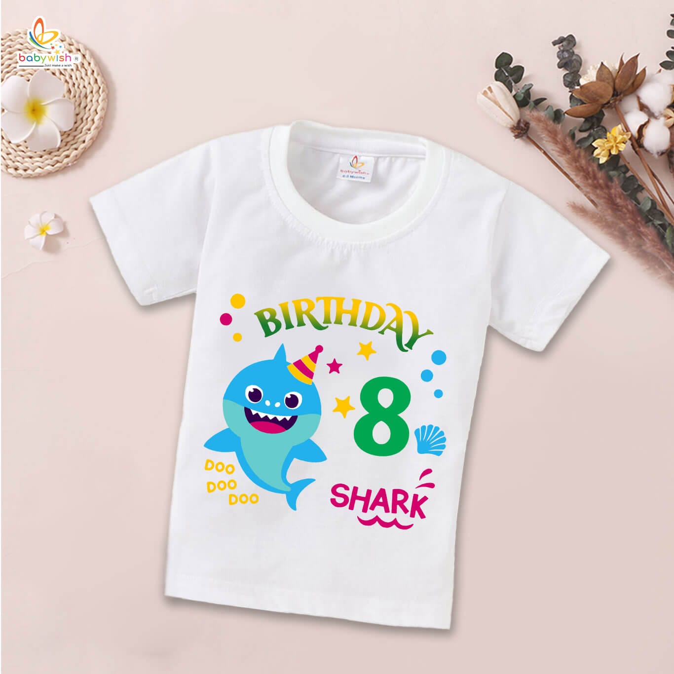 Eight Year Birthday Unisex T-Shirt Half Sleeve Round Neck Topwear tee for kids