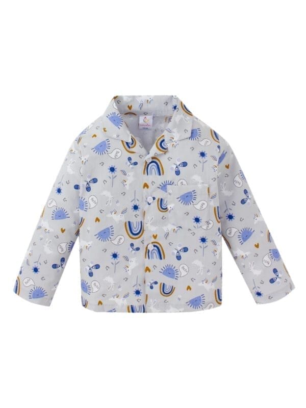 Kids Sleepsuit for Baby Boy’s and Girl’s Topwear and Pajamas Set Long Sleeve Sleepwear Baby Clothing Sets - Grey Apollo Print - Image 2