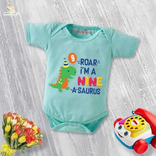 Nine month unisex baby romper half sleeve round neck onesie - Image 3