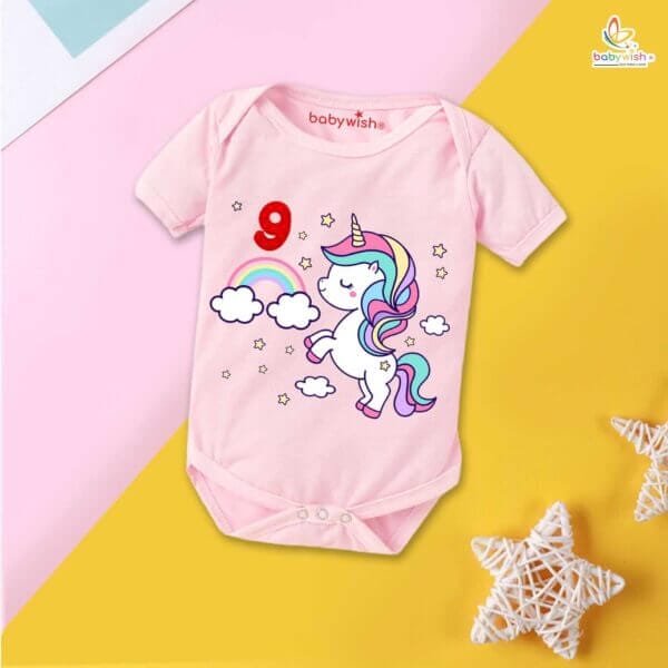 Nine month unisex baby romper half sleeve round neck onesie - Image 3