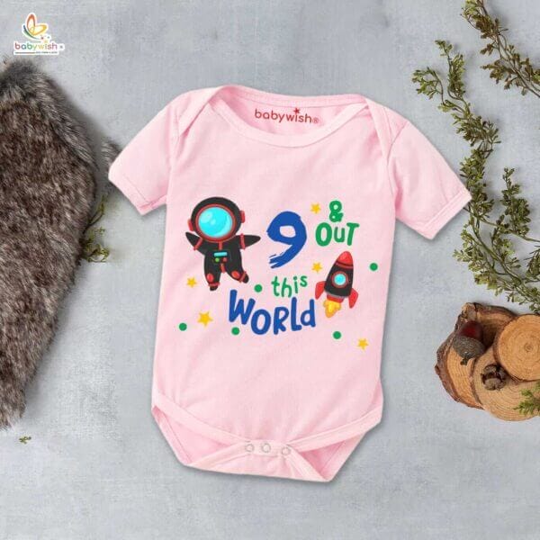 Nine month unisex baby romper half sleeve round neck onesie - Image 3