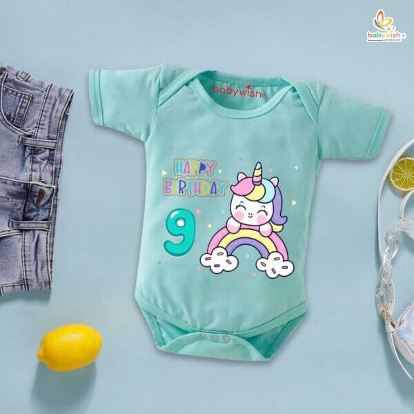 Nine month unisex baby romper half sleeve round neck onesie - Image 3