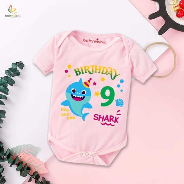 Nine month unisex baby romper half sleeve round neck onesie - Image 3