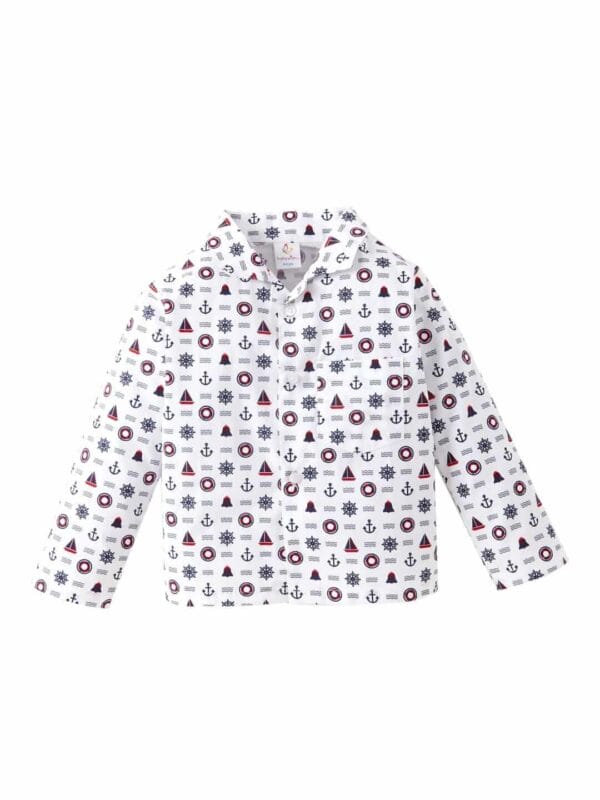 Kids Sleepsuit for Baby Boy’s and Girl’s Topwear and Pajamas Set Long Sleeve Sleepwear Baby Clothing Sets - White Wheel Print - Image 2