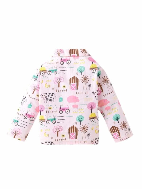 Kids Sleepsuit for Baby Boy’s and Girl’s Topwear and Pajamas Set Long Sleeve Sleepwear Baby Clothing Sets - Peach Tree Print - Image 3
