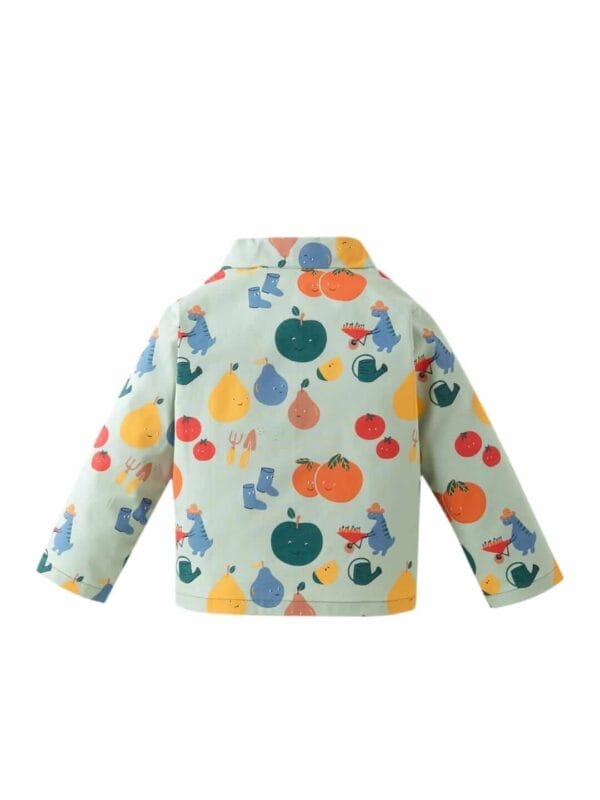 Kids Sleepsuit for Baby Boy’s and Girl’s Topwear and Pajamas Set Long Sleeve Sleepwear Baby Clothing Sets - Green Papaya Print - Image 3
