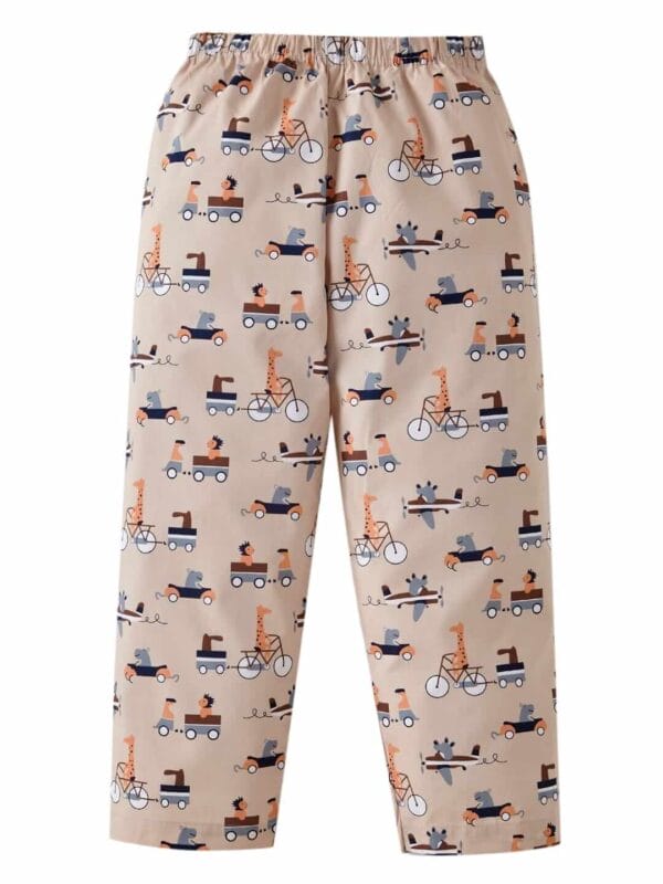 Kids Sleepsuit for Baby Boy’s and Girl’s Topwear and Pajamas Set Long Sleeve Sleepwear Baby Clothing Sets - Peach Vehicles Print - Image 5