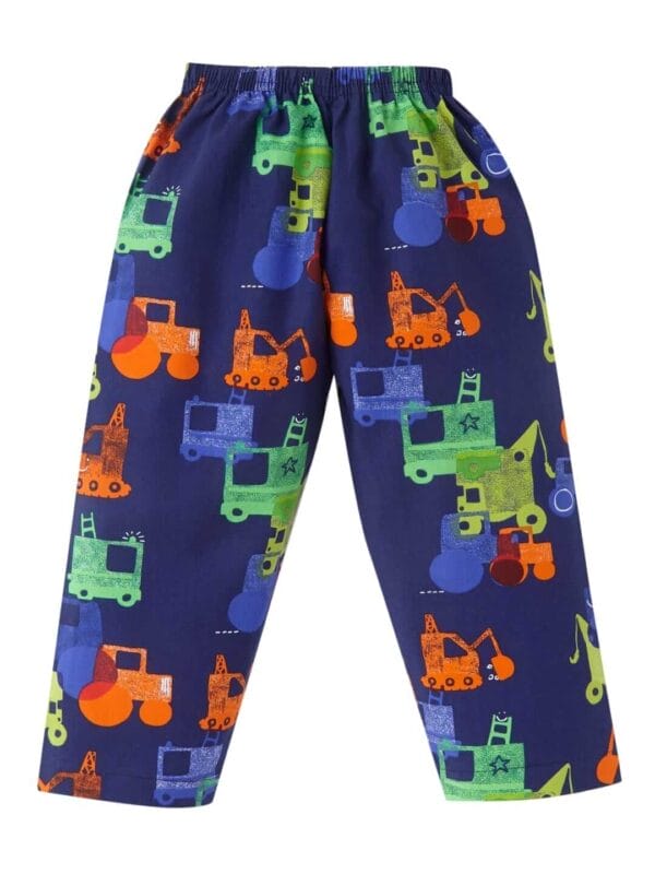 Kids Sleepsuit for Baby Boy’s and Girl’s Topwear and Pajamas Set Long Sleeve Sleepwear Baby Clothing Sets - Blue Construction Print - Image 5