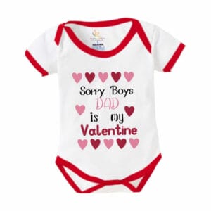 Baby First Valentine Day Romper Clothes Baby valentine Bodysuits Newborn Outfit Envelop Neck Half Sleeve Unisex Onesies"Sorry Boys on Valentine"