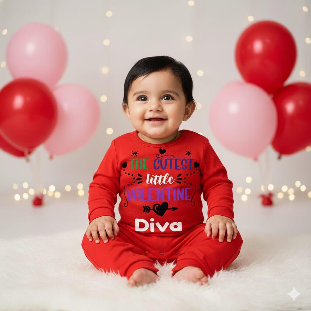 Cutest Little Valentine Diva Baby Romper by Babywish | Premium Soft Cotton Valentine Baby Romper for Cute & Comfortable Celebrations - Image 4