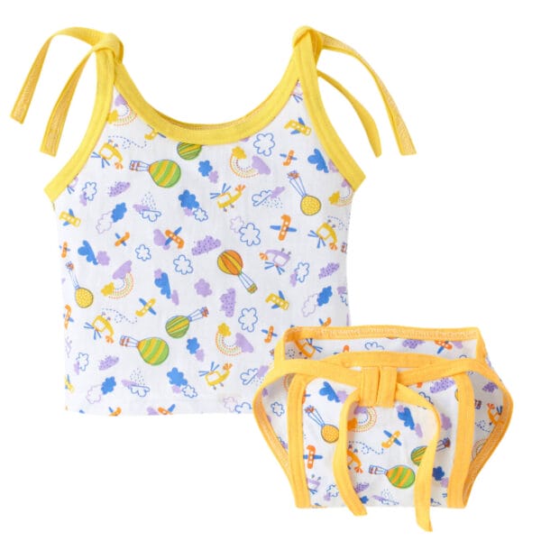 Baby Girl Cotton Top with Matching Nappy | Newborn | Babywish - Image 4