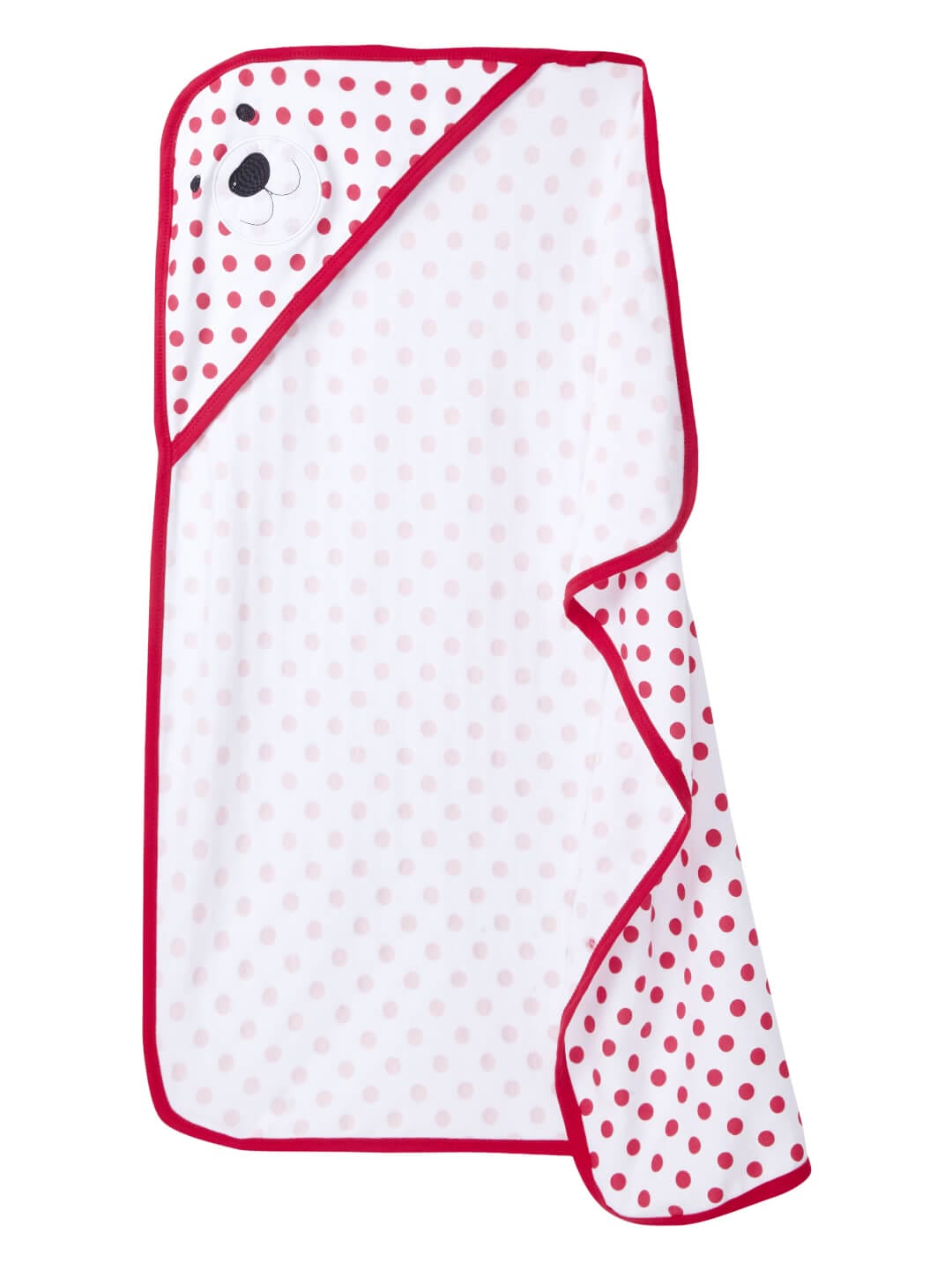 Hooded Baby Towel Red Polka Dot