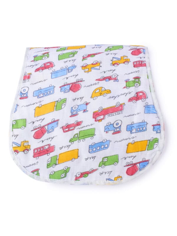 Cotton Baby Burp Cloth with Vehicle Print