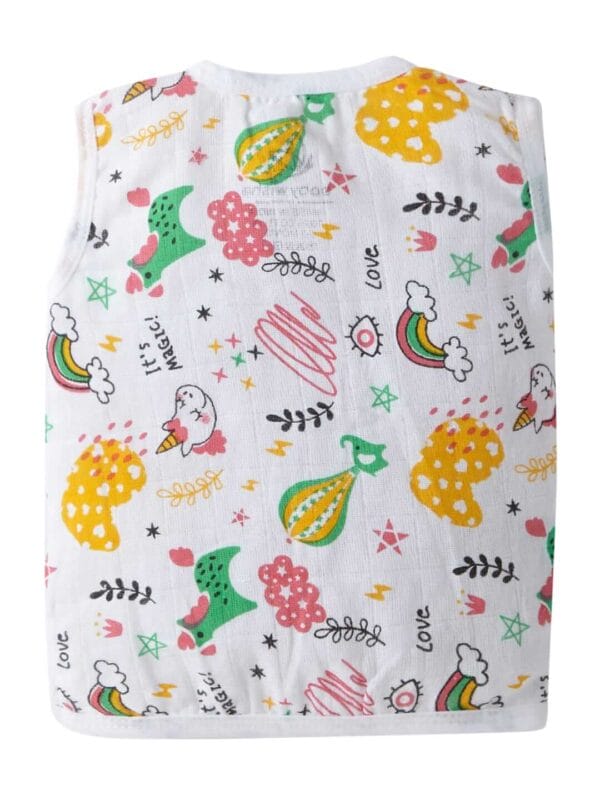 GOTS Certified Organic Muslin Jhabla for Newborn Babies Clothes Ultra Soft Unisex Summer Vest for Infants 3-Pack Gift Set - Image 7