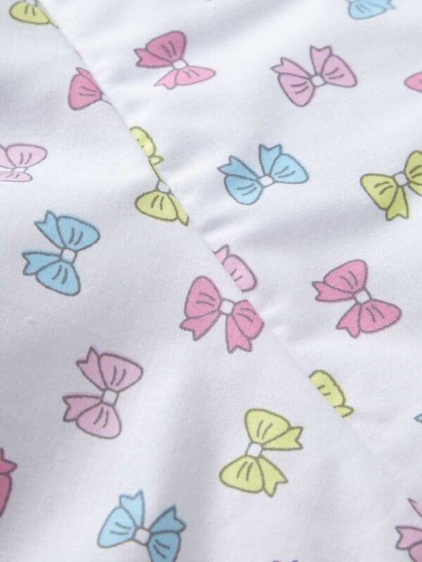Baby Girl Cotton Frock Newborn Girl Knee Length Dress Bow Strip Print - Image 6