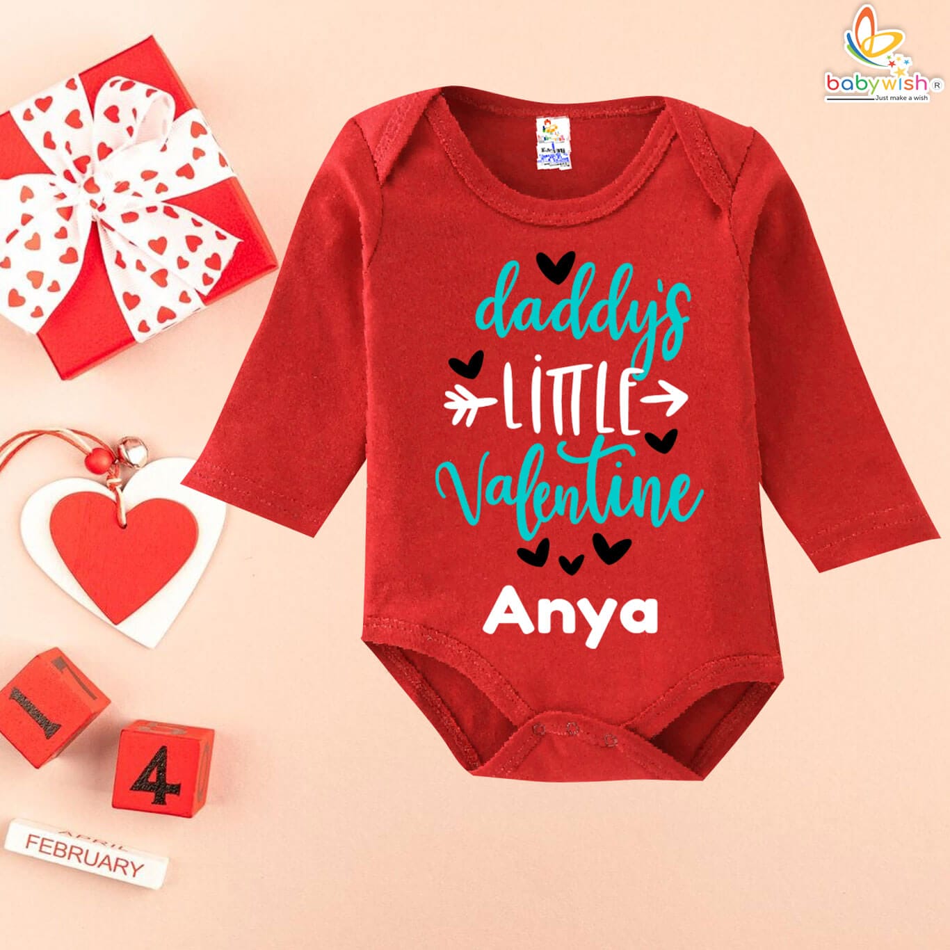 personalised valentine baby onesie