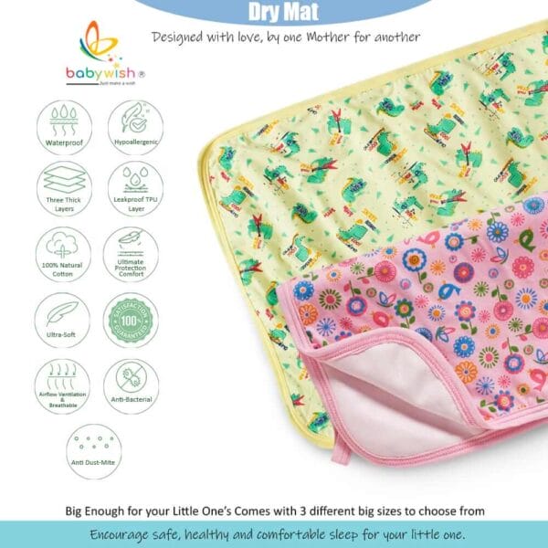 Baby Waterproof Bed Mattress Protector Drysheet for Baby Soft Breathable Waterproof Bed Sheet Protector - Image 6