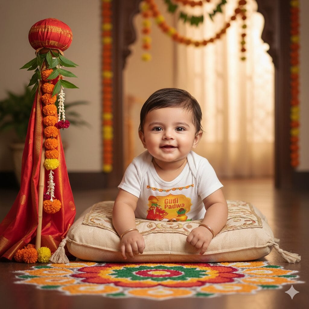 Gudi Padwa Baby Cotton Romper Bodysuit | Traditional Festival Outfit for Boys & Girls | White, Pink, Sea Green, Lemon | 6-12 Months to 1-12 Years | Babywish