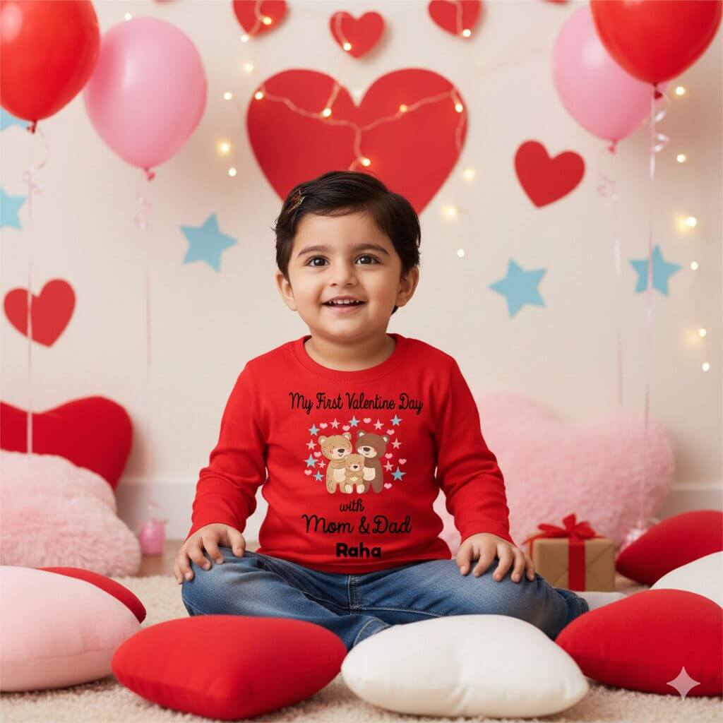 personalized my first valentine’s day baby t-shirt