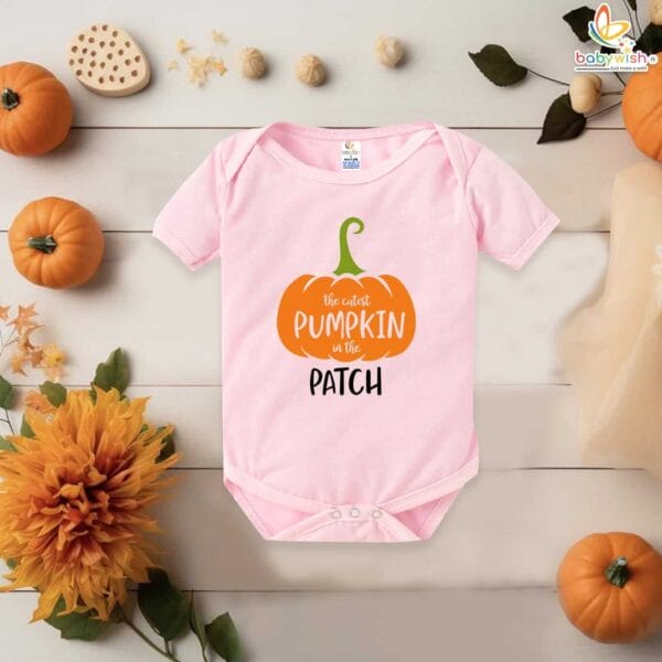 Baby Halloween Romper Bodysuit – Pumpkin Patch Print Halloween Outfit for Newborn Infant Baby Girl or Boy – Babywish - Image 3