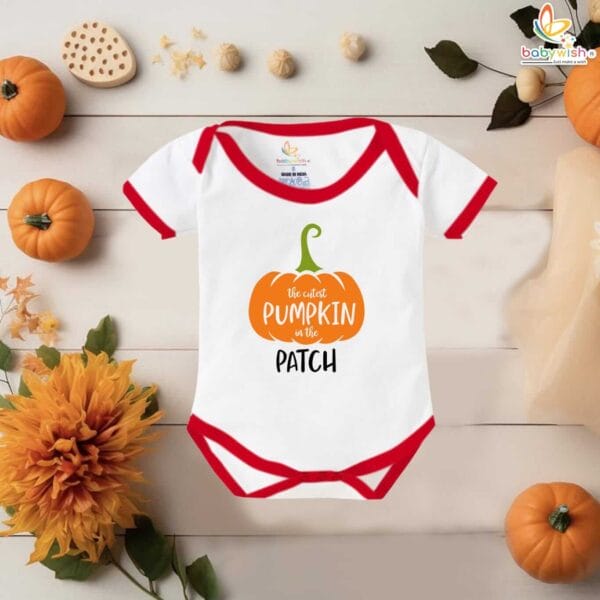 Baby Halloween Romper Bodysuit – Pumpkin Patch Print Halloween Outfit for Newborn Infant Baby Girl or Boy – Babywish - Image 5