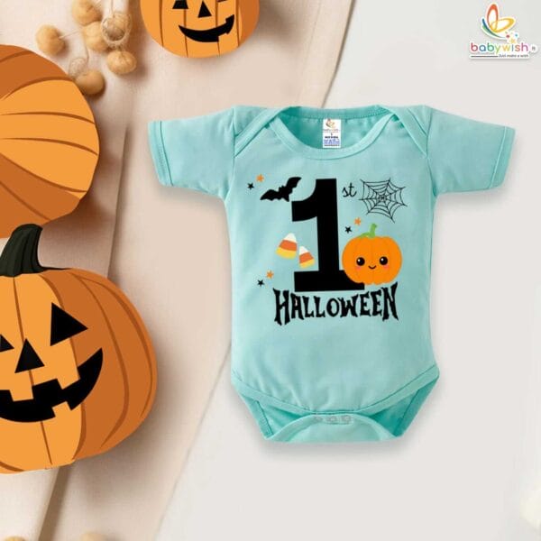 My First Halloween Baby Romper Bodysuit – Newborn Infant Halloween Outfit for Baby Girl or Boy – Babywish - Image 2