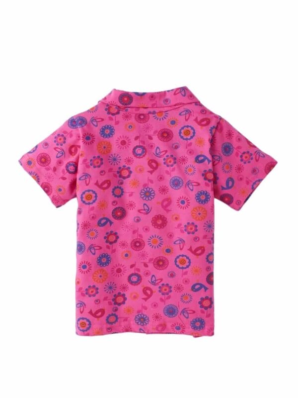 Kids Sleepsuit for Baby Boy’s and Girl’s Topwear and Pajamas Set Long Sleeve Sleepwear Baby Clothing Sets - Fuchsia Floral Theme - Image 3