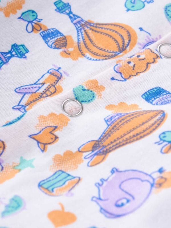 Baby Boy's and Baby Girl’s Bodysuits Cotton Full Sleeve Rompers Onesies for Infant Orange Rainbow Print Set of 2 - Image 7