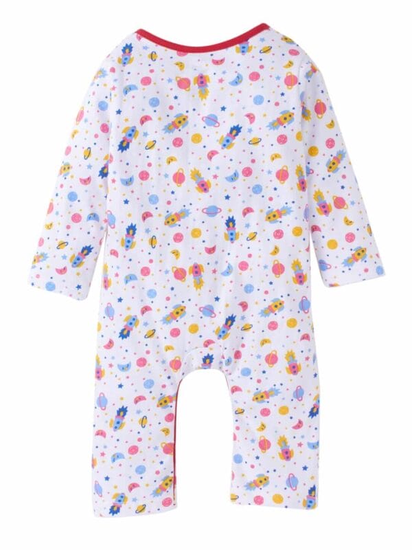 Baby Boy's and Baby Girl’s Bodysuits Cotton Full Sleeve Rompers Onesies for Infant Space Theme Print Set of 2 - Image 6