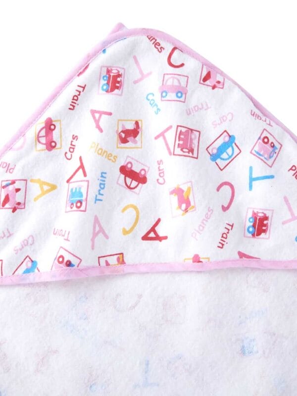 Baby Flannel hooded towels for new born Alphabets Printed Bath Towel for Boys and Girls Infants kids towel - Image 5
