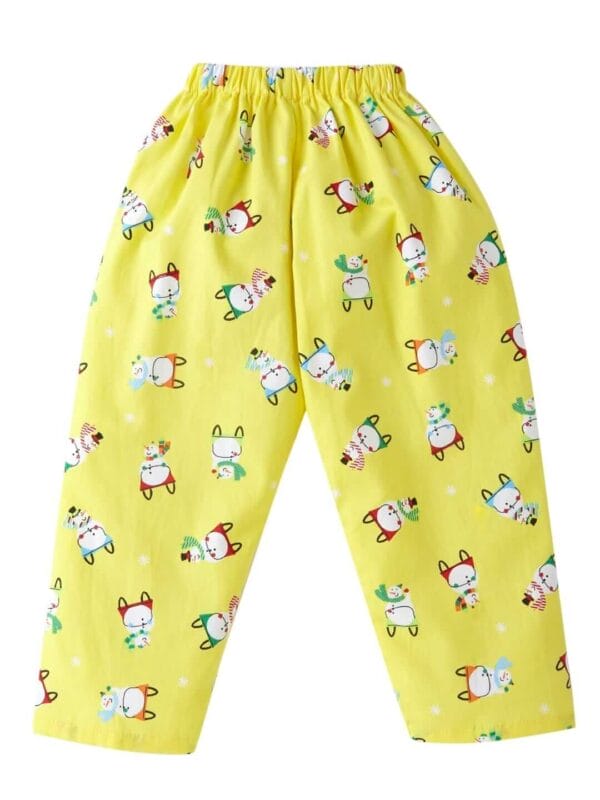 Kids Sleepsuit for Baby Boy’s and Girl’s Topwear and Pajamas Set Long Sleeve Sleepwear Baby Clothing Sets - Yellow Snowman Theme - Image 4
