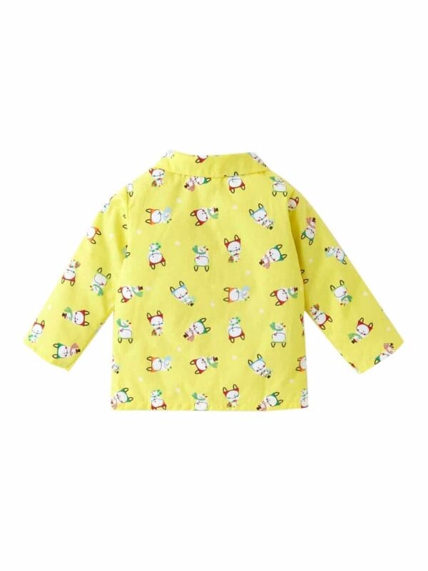 Kids Sleepsuit for Baby Boy’s and Girl’s Topwear and Pajamas Set Long Sleeve Sleepwear Baby Clothing Sets - Yellow Snowman Theme - Image 3