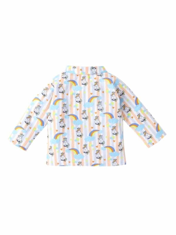 Kids Sleepsuit for Baby Boy’s and Girl’s Topwear and Pajamas Set Long Sleeve Sleepwear Baby Clothing Sets - Cloud Rainbow - Image 3