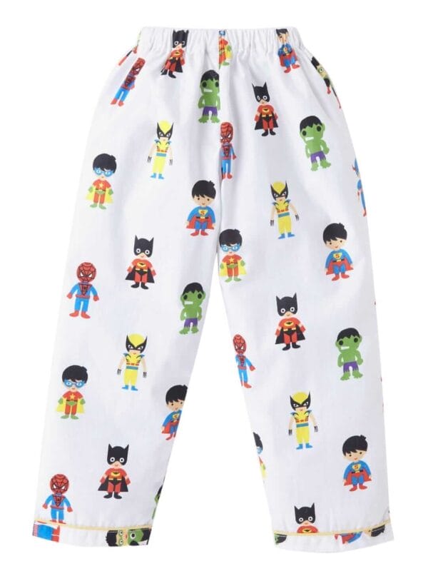 Kids Sleepsuit for Baby Boy’s and Girl’s Topwear and Pajamas Set Long Sleeve Sleepwear Baby Clothing Sets - White Superhero Theme - Image 5