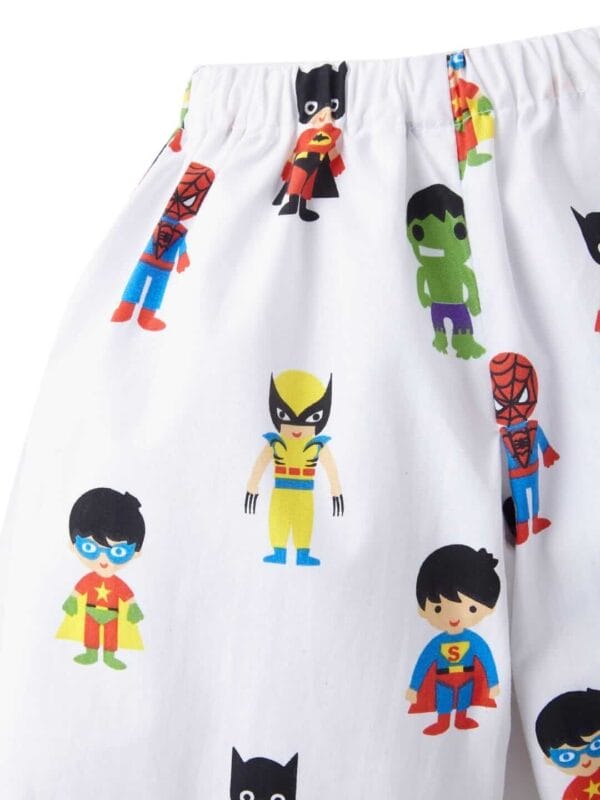 Kids Sleepsuit for Baby Boy’s and Girl’s Topwear and Pajamas Set Long Sleeve Sleepwear Baby Clothing Sets - White Superhero Theme - Image 6