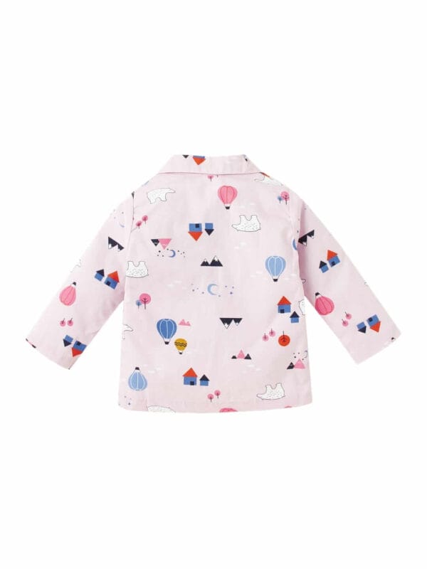 Kids Sleepsuit for Baby Boy’s and Girl’s Topwear and Pajamas Set Long Sleeve Sleepwear Baby Clothing Sets - Peach Bear Print - Image 3