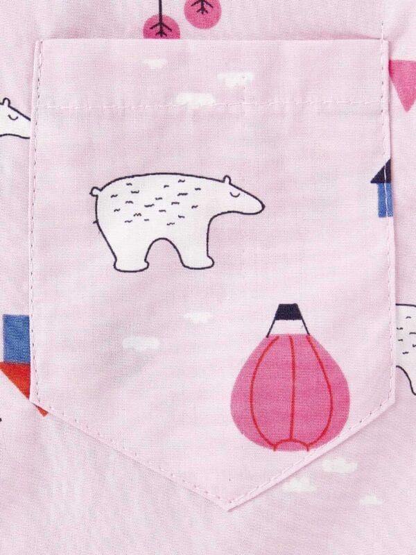 Kids Sleepsuit for Baby Boy’s and Girl’s Topwear and Pajamas Set Long Sleeve Sleepwear Baby Clothing Sets - Peach Bear Print - Image 4