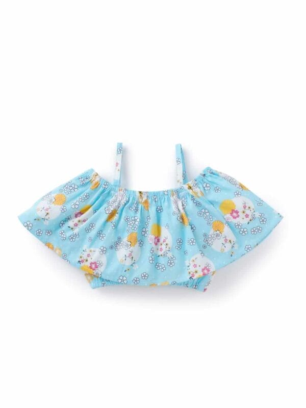 Girl Dress Knee Length Check Frock Floral Prints Girls Sleeveles Dress Midi Wedding Party Dress Top Bottom Off Sholder - Jasmine Floral - Image 7