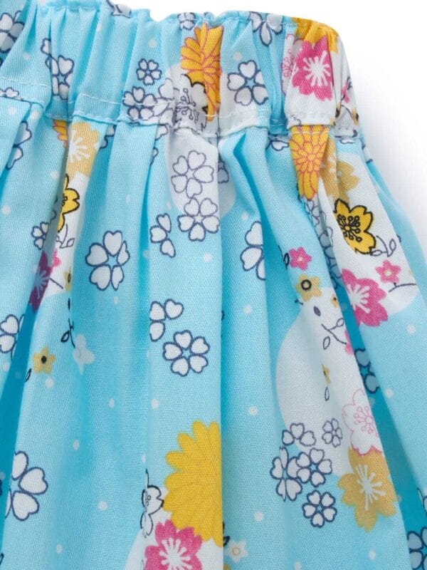 Girl Dress Knee Length Check Frock Floral Prints Girls Sleeveles Dress Midi Wedding Party Dress Top Bottom Off Sholder - Jasmine Floral - Image 10