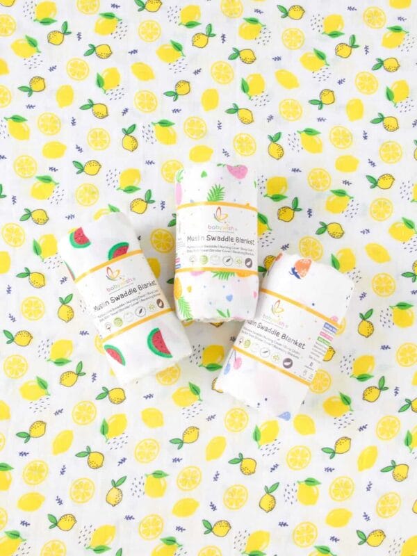 Muslin Swaddle Blankets 100% Organic for newborn Baby Multipurpose Infant Swaddle 112x112cm - Combo Pack of 4
