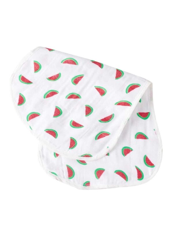 Organic Burp Cloths for Baby Boys and Girl Triple Layer Multipurpose Muslin Burp Gift set - Watermelon Print Set of 1 - Image 2