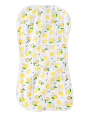 Organic Burp Cloths for Baby Boys and Girl Triple Layer Multipurpose Muslin Burp Gift set - Lemon Print Set of 1
