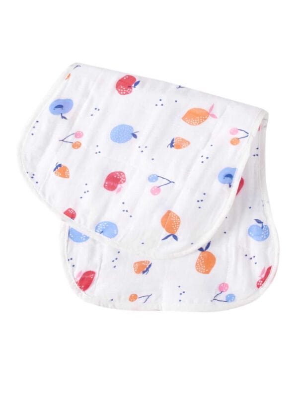 Organic Burp Cloths for Baby Boys and Girl Triple Layer Multipurpose Muslin Burp Gift set - Berry Print Set of 1 - Image 2