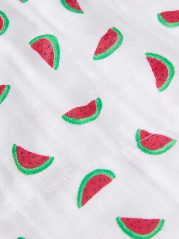Organic Burp Cloths for Baby Boys and Girl Triple Layer Multipurpose Muslin Burp Gift set - Watermelon Print Set of 1 - Image 3
