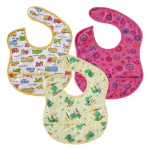 Bibs for Baby, 3-Layers Waterproof Baby Bib Food Catcher with Pocket Bibs