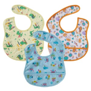 Bibs for Baby, 3-Layers Waterproof Baby Bib Food Catcher with Pocket Bibs