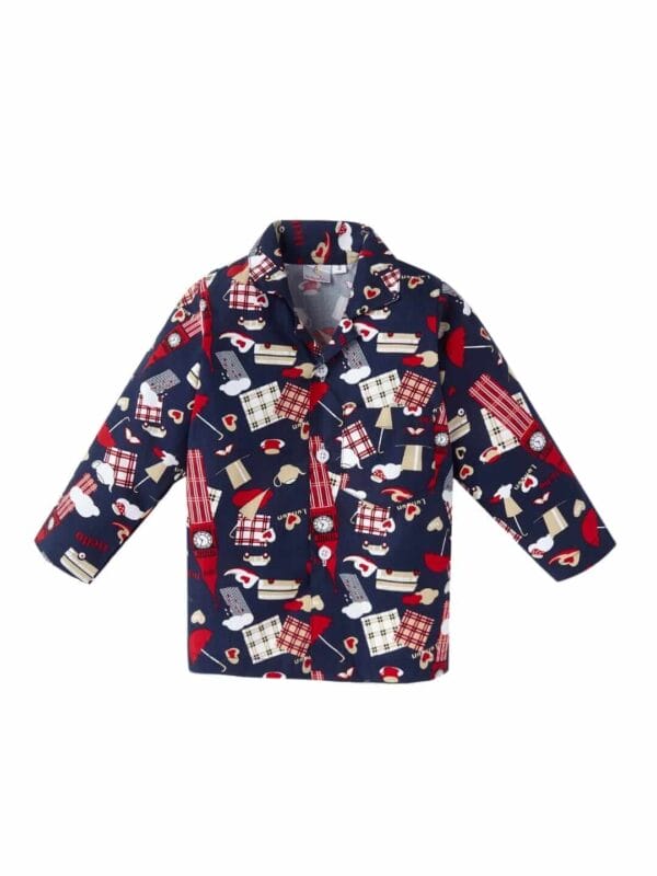 Kids Sleepsuit for Baby Boy’s and Girl’s Topwear and Pajamas Set Long Sleeve Sleepwear Baby Clothing Sets - Blue Clock Print - Image 2