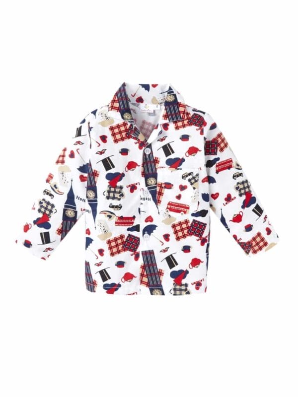 Kids Sleepsuit for Baby Boy’s and Girl’s Topwear and Pajamas Set Long Sleeve Sleepwear Baby Clothing Sets - White Clock Print - Image 2