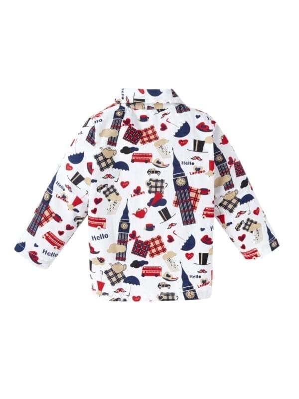 Kids Sleepsuit for Baby Boy’s and Girl’s Topwear and Pajamas Set Long Sleeve Sleepwear Baby Clothing Sets - White Clock Print - Image 3